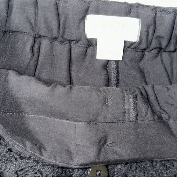Anthro x Maeve 4 Black Crochet Faux Button Front Pull On Dressy Shorts w/Pockets - Picture 13 of 16